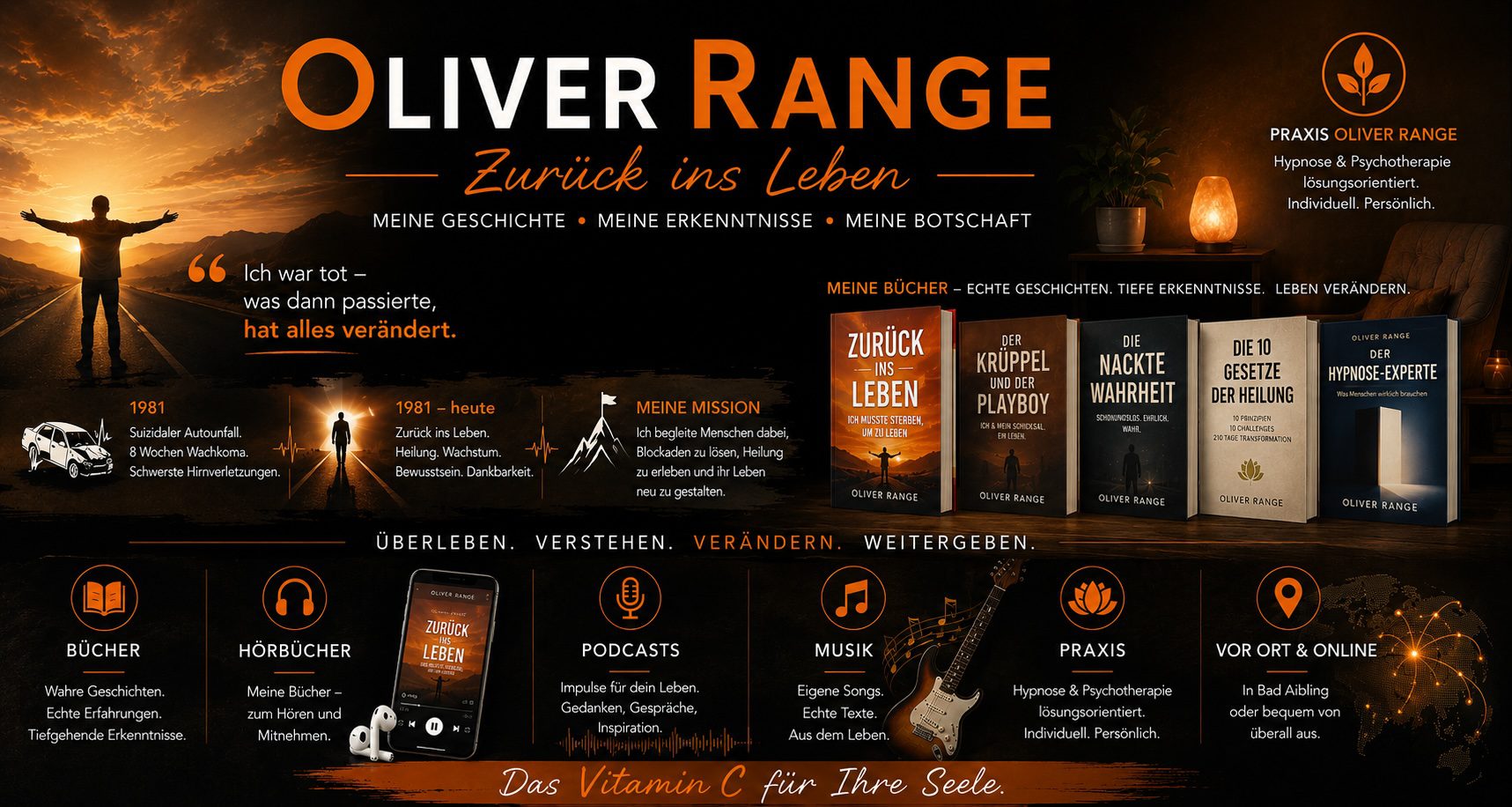 Oliver Range – Hypnose & Psychotherapie in Bad Aibling – Zurück ins Leben Banner